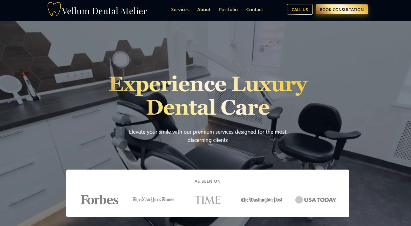 Screenshot of Vellum Dental Atelier